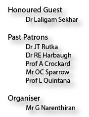 Laligam Sekahr, James Rutka, Bob Harbaugh, Alan Crockard, Owen Sparrow, Leonidas Quintana, G NArenthiran, Neurosurgery, Conference 