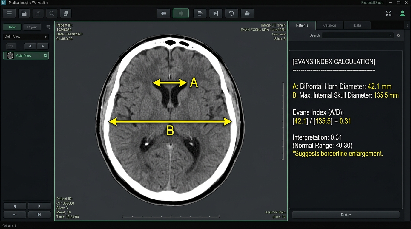Evans' Index Anatomical Diagram